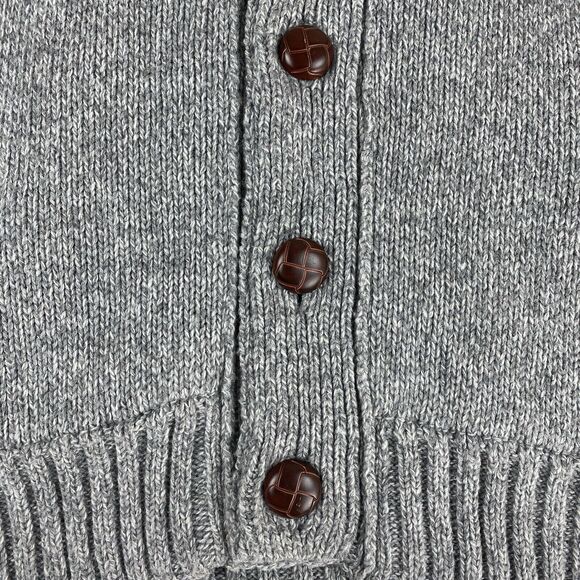 Zero Degrees Mens M Wool Shawl Collar Cardigan Sweater Gray Preppy Academia - Picture 7 of 16